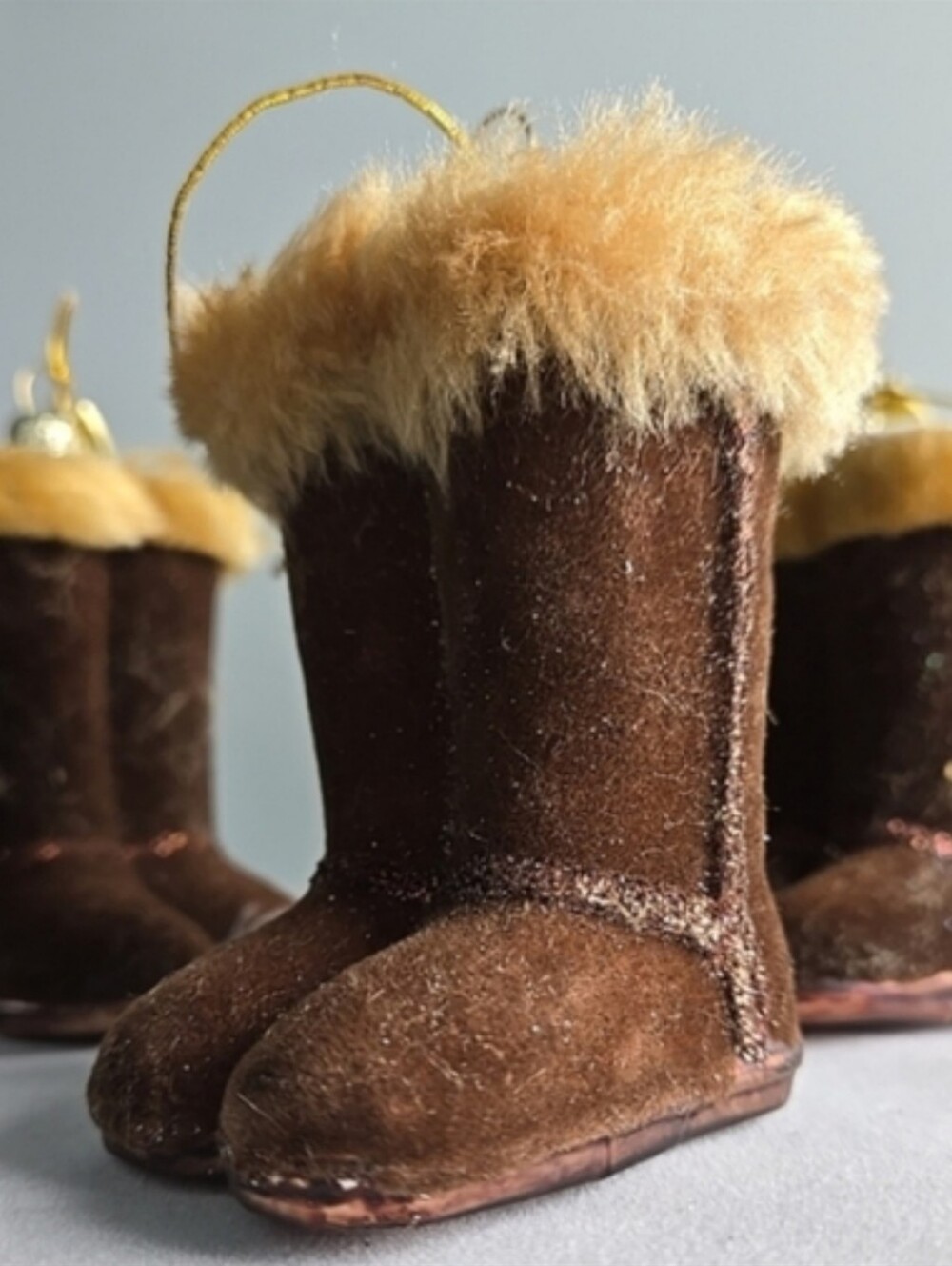 Set Of 3 Kurt Adler Christmas Tree glass ornaments Boots With The Fur